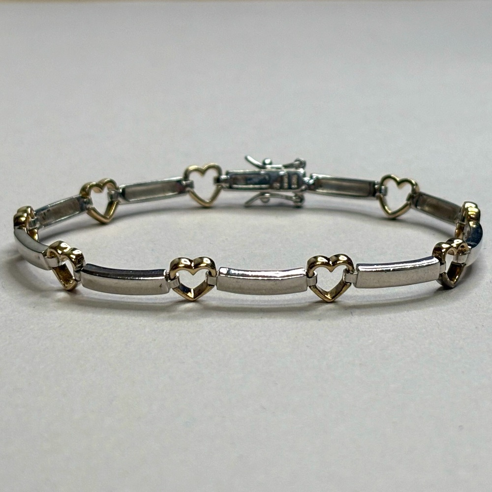 Sterling Silver & Hearts Bracelet #5032